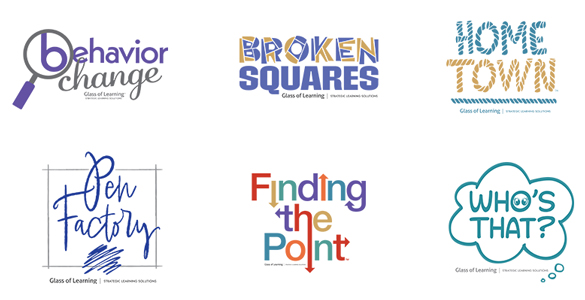 Glass of Learning Wordmark Designs