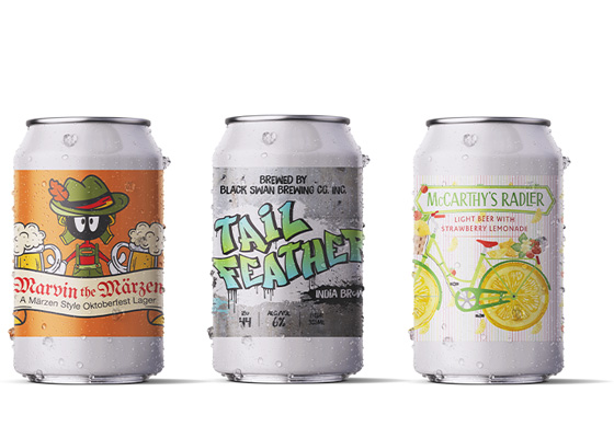 Black Swan Brewing Label Designs